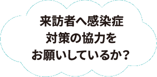 来訪者へ感染症対策の協力をお願いしているか？